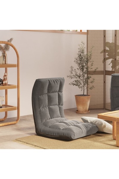 Concept Scaun de podea pliabil, gri deschis, material textil