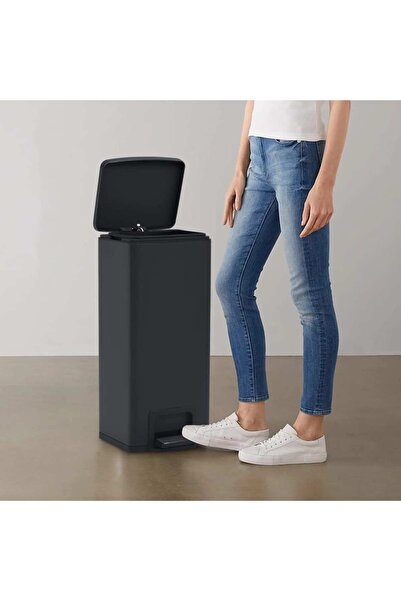 Concept Coș gunoi cu pedală, anti-, negru, 30L, oțel inoxidabil