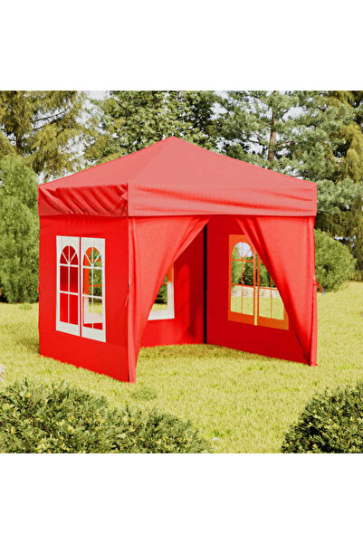 Concept Cort pliabil pentru petrecere, pereți laterali, roșu, 2x2 m