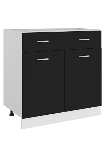 Concept Dulap inferior cu sertar, negru, 80 x 46 x 81,5 cm, PAL