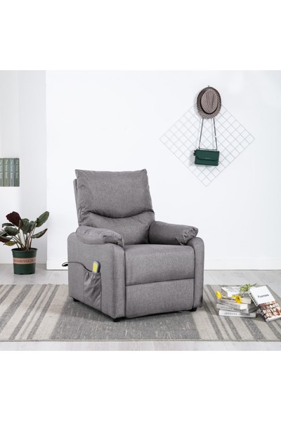 Concept Fotoliu de masaj rabatabil, gri deschis, material textil