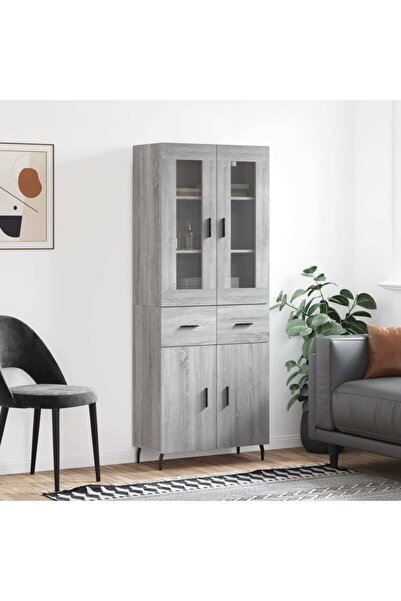 Concept Dulap înalt, gri sonoma, 69,5x34x180 cm, lemn compozit