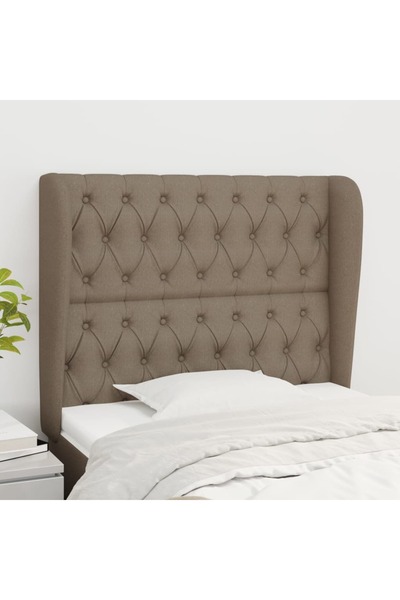 Concept Tăblie de pat cu aripioare gri taupe 103x23x118/128 cm textil