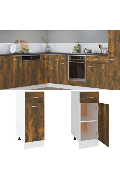 Concept Dulap inferior cu sertar, stejar fumuriu, 30x46x81,5 cm, lemn