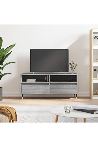 Concept Comodă TV, gri sonoma, 100x34,5x44,5 cm, lemn prelucrat