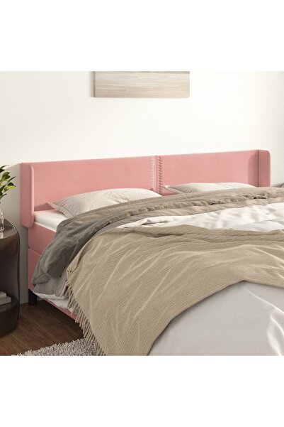 Concept Tăblie de pat cu aripioare roz 163x16x78/88 cm catifea