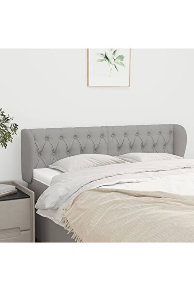 Concept Tăblie de pat cu aripioare gri deschis 163x23x78/88 cm textil