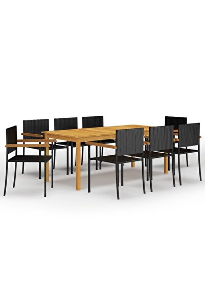 Concept Garden furniture set, 9 pieces, black
