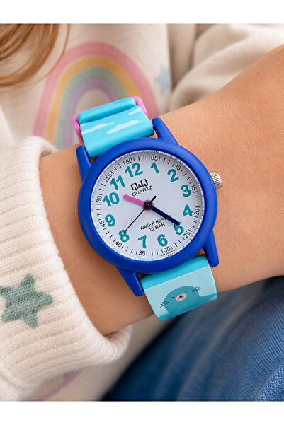 Q&Q 10 Atm Waterproof Girls' Wristwatch with Silicone Strap