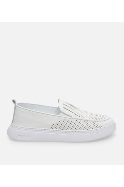 Hotiç Men's Leather White Casual Shoes