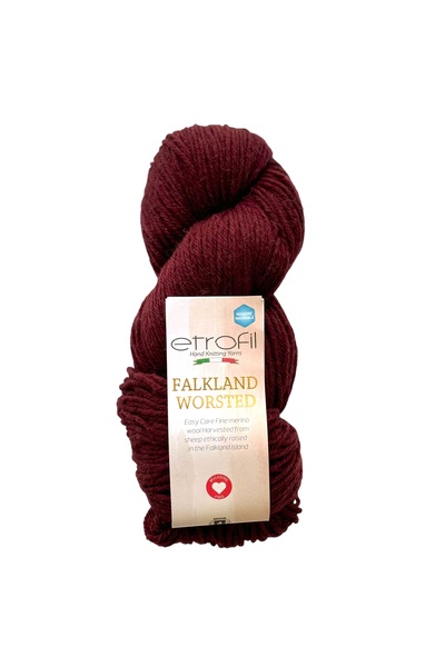 Falkland Worsted Knitting Yarn Cabernet 100% Wool 100g 200m (73226)