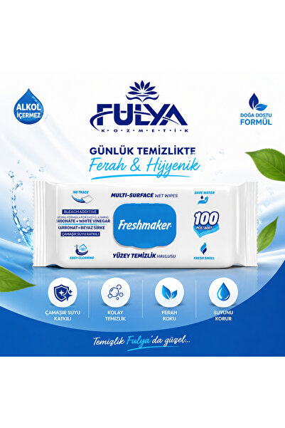 Freshmaker çamaşır sulu yüzey temizleme havlusu 100'lü