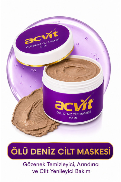 Acvit Ölü Deniz Cilt Maskesi 150 ML | Gözenek Temizleyici, Arındırıcı ve Cilt...