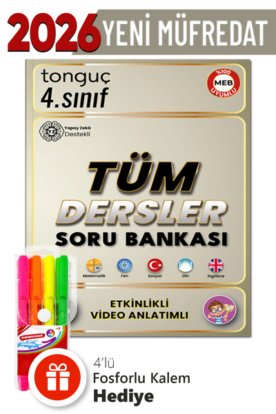 Tonguç Yayınları 4. Sınıf Tüm Dersler Video Anlatımlı - Etkinlikli Soru Banka...
