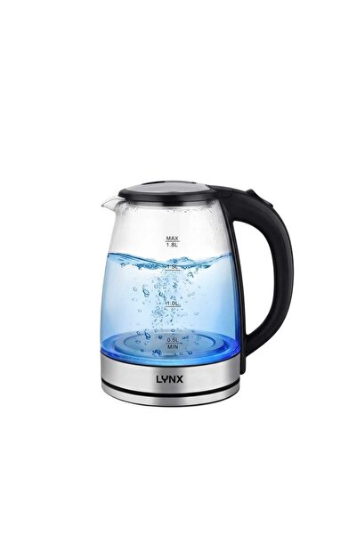 LYNX غلاية كهربائية KT-2108 سعة 1.8 لتر بجدار زجاجي مزدوج من الفولاذ المقاوم ...