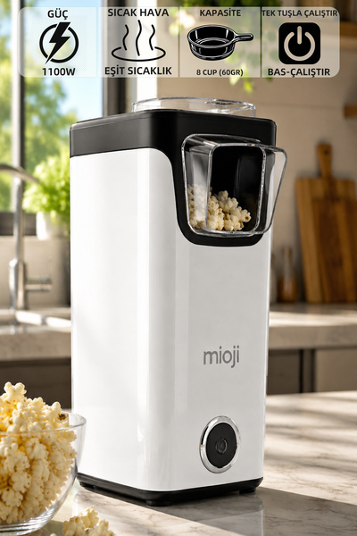 Mioji Mio Popx1 Oil-Free Compact Popcorn Maker - White