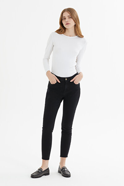 kı.we Düğme Ve Trok Detaylı Likralı Skiny Jean Pantolon