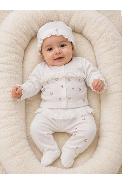 BYS BABY FASHION Mevsimlik Kız Bebek Premium Pamuklu10 Parça Yenidoğan Hastan...