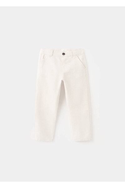 MANGO Baby Düz kesim keten pantolon