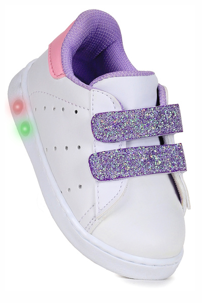 Kiko Kids Royzo İlk Adım Bebe Cırtlı Işıklı Kız Bebek Spor Ayakkabı