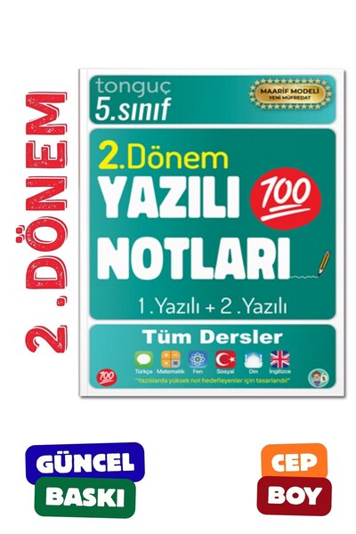 Tonguç Yayınları 5. Sınıf Yazılı Notları 2. Dönem 1 Ve 2. Yazılı