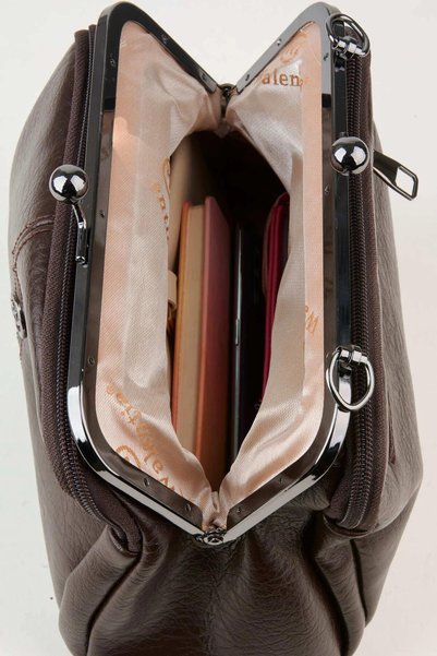 Morlex Women's Bitter Brown 4-Compartment Bag with Lined Scholarships and Zipper Closure, Handbag and Shoulder Bag