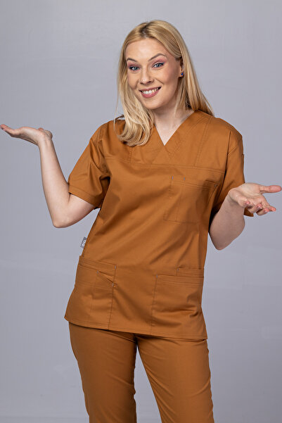 OEM Costum medical FLEXI COTTON STRETCH pentru femei, caramel