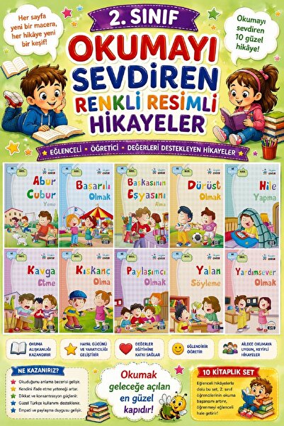 Üçgen Yayıncılık 2. Sınıf Okumayı Sevdiren Renkli Resimli Hikayeler 19- 10 Kitap