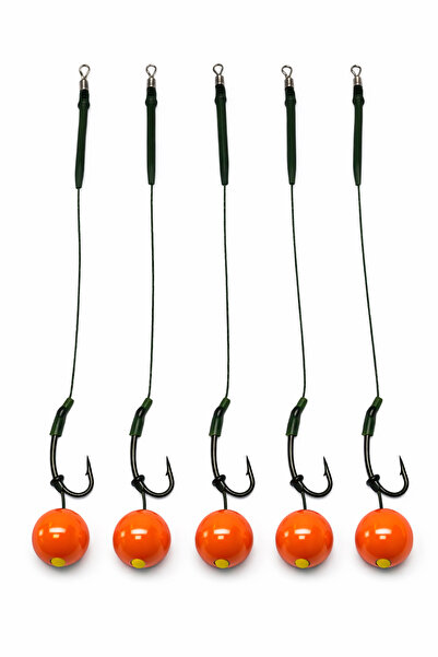 sr sazanrig 14 mm Batan Janjan Boncuklu Hazır Rig Takımı (5' Lİ SET)