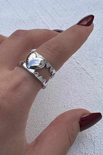 Leo'Stone Polished Series Kapan Heart Design Adjustable Women's Ring