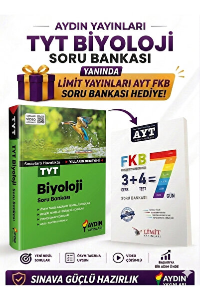 Aydın Yayınları Tyt Biyoloji Soru Bankası 2026 Bol Hediyeli