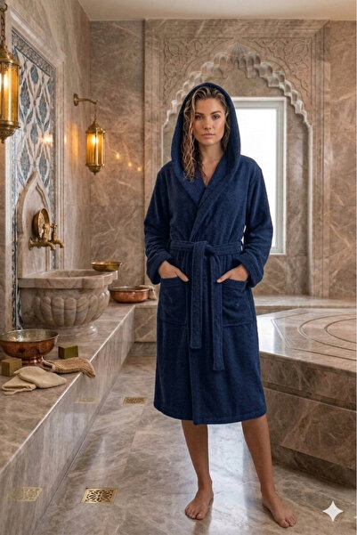 embays collection Halat de baie cu glugă, halat de baie ondulat, 100% bumbac,...