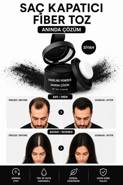 BLUE Skin Care Yeni Nesil Saç Dolgunlaştırıcı Siyah Pudra | Seyrek Sakal Saçl...
