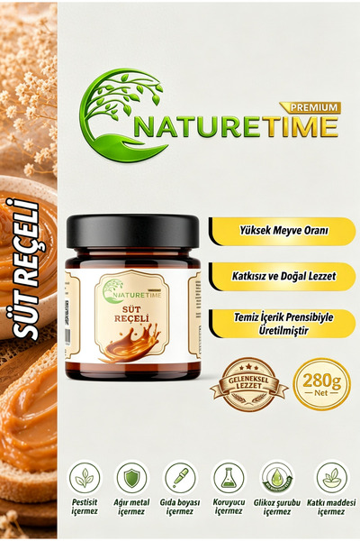 Naturetime Premium Süt Reçeli Geleneksel Üretim Katkısız Koruyucusuz Doğal %6...