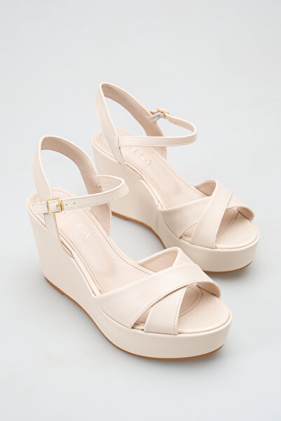 Rella Leather Wedge Heel Sandals with Ankle Strap, Daily Comfortable Summer S...