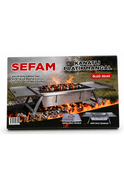 Sefam Katlanır Mangal + Izgara teli (Büyük)