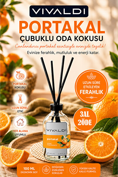 Vivaldi Home Portakal Çubuklu Oda Kokusu 100 ml, Ferah ve Canlandırıcı Narenc...
