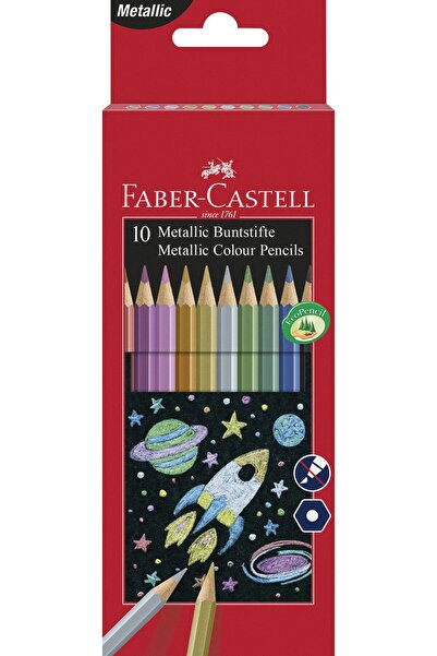Faber Castell Creioane colorate metalice Faber-Castell, 10 culori