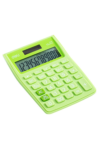 Deli CALCULATOR DE BIROU 12 CIFRE ALB-VERDE 1238