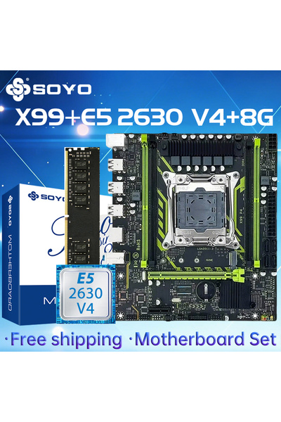 Choice1 مجموعة اللوحة الأم SOYO X99 مع معالج LGA2011-3 Xeon E5 2630 V4 وذاكرة...