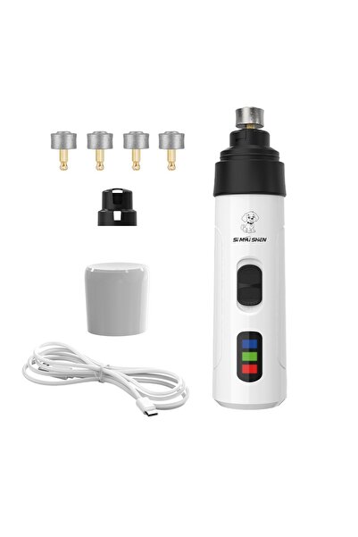 Choice3 مبرد أظافر للكلاب قابل لإعادة الشحن بأربعة رؤوس، مزود بمنفذ USB لقص أ...