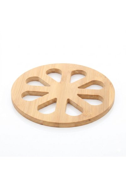 Edenza Bamboo Nihale Round |   Heat Resistant Pot & Teapot Mat |   Natural Bamboo Placemat (Mixed)