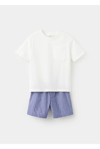 MANGO Baby Çizgili şort pijama takımı