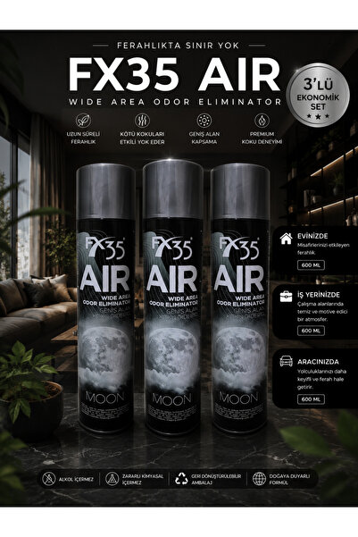 FX35 WİDE AREA GENİŞ ALAN KOKUSU MOON 600 ML PREMİUM KOKU 3LÜ SET