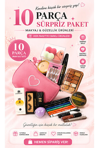 MAQYA KOZMETİK KADINLARA ÖZEL 10 FARKLI ÜRÜN Makyaj Seti/far/maskara/ruj/maky...