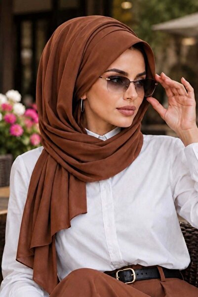 Aişe tesettür Caramel Brown Hat and Shawl