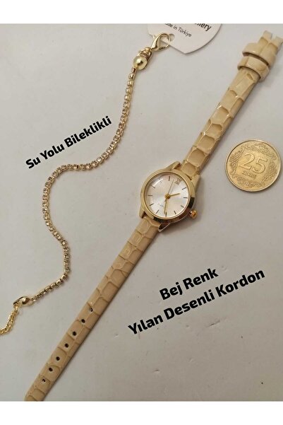 Brality New Fashion Women's Wristwatch, Retro Minimal Vintage Model (Beige Co...