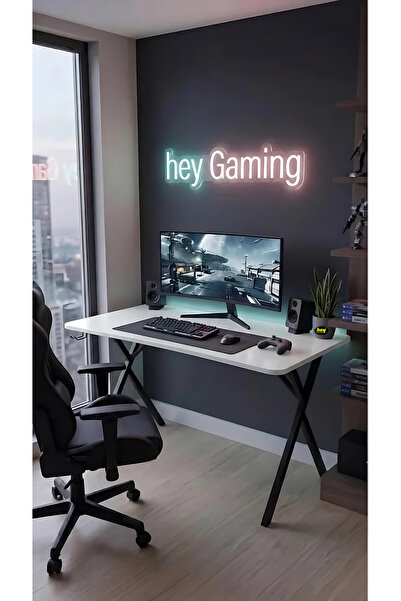 hey modüler mobilya 120 cm Gaming Profesyonel Oyuncu Masası Beyaz Tabla, Siya...