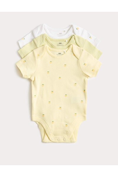 Marks & Spencer 3’lü Pamuk Karışımlı Bebek Body (0-3 Yaş)