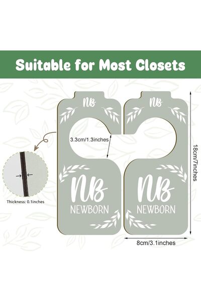 Arabest 8-Piece Baby Closet Dividers, Wooden Double-Sided Clothes Organizer f...